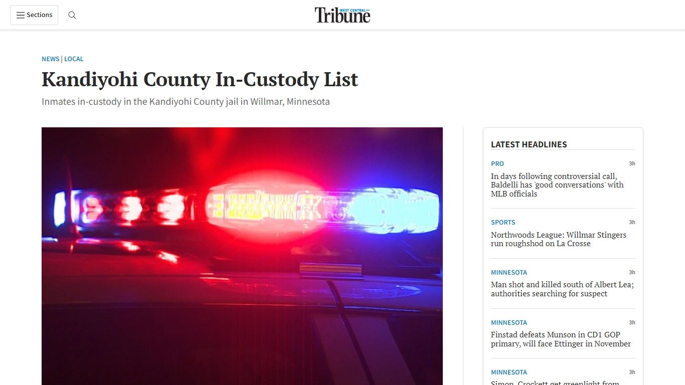 Kandiyohi County In-Custody List | West Central Tribune