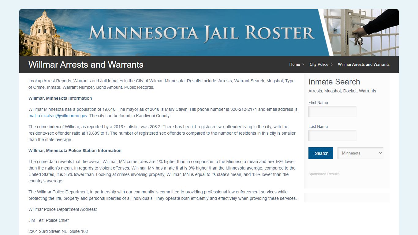 Willmar Arrests and Warrants | Jail Roster Search